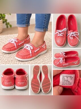 Sperry Top-Sider Kids Coral Print Boat Shoes Size 1